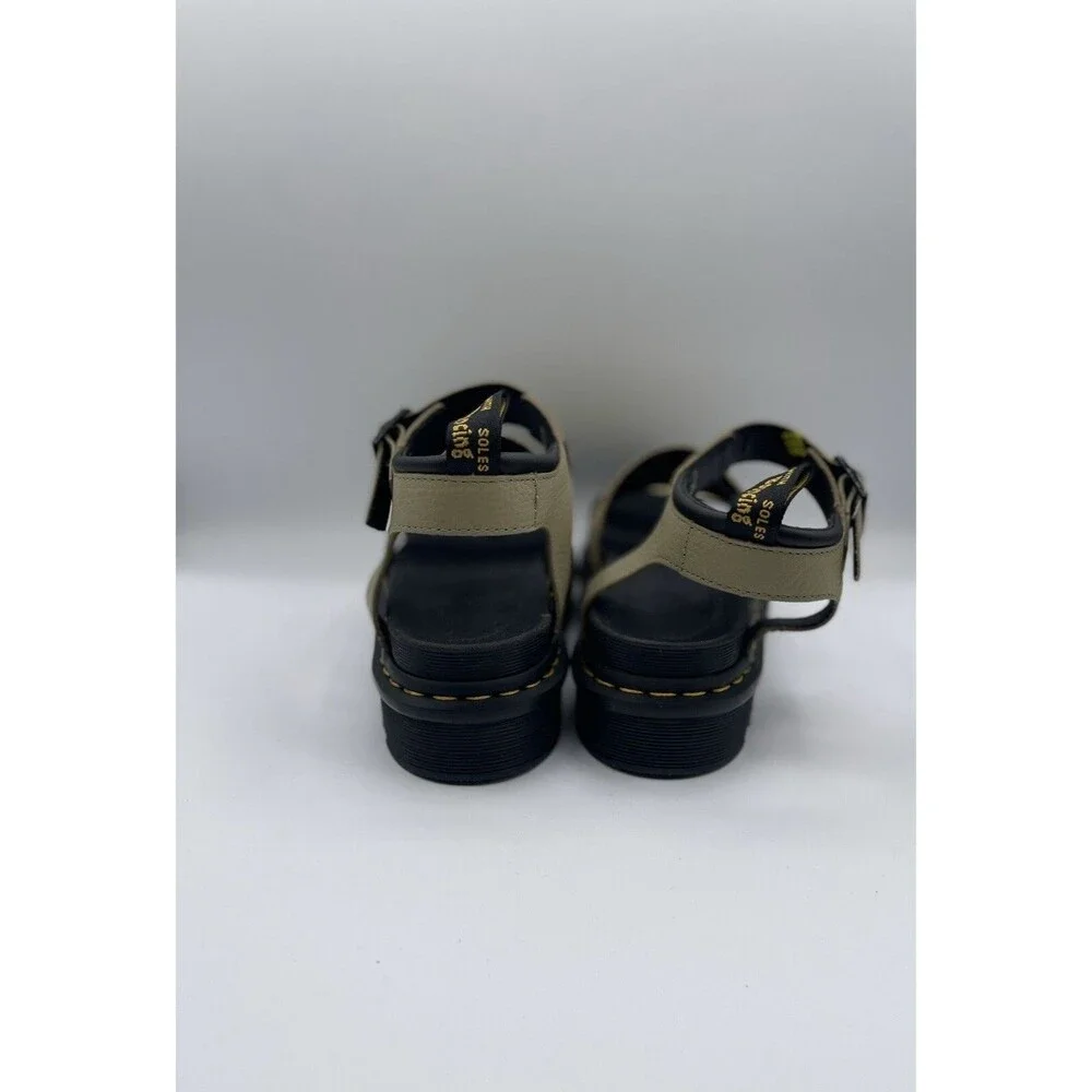 Dr Martens Women Blaire 3 Strap Parchment Beige Sandal Shoes Sz EU 39 US 8 New
